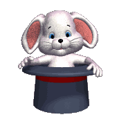 Rabbit waving in a hat animation